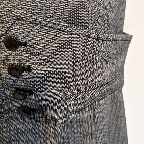 Mango Formal dress grey mini stripes size 6 @Y - Picture 11 of 13